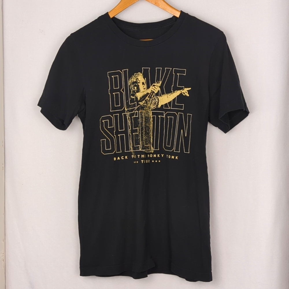 BLAKE SHELTON Black Yellow Back In The Honkeytonk Tour T-Shirt